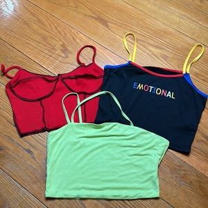 Set of crop tops, sizes in pics